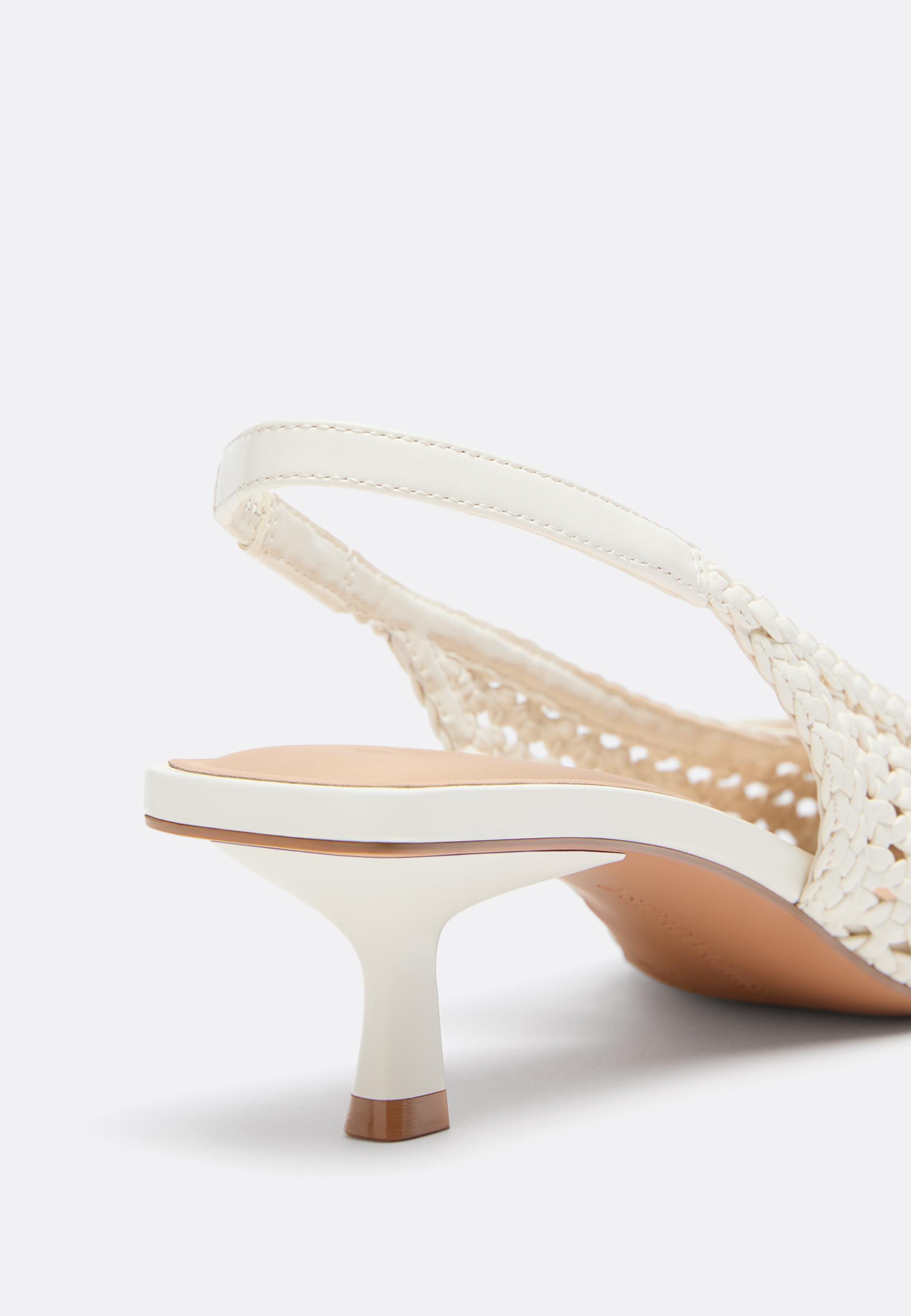 Cut-out heeled shoes — WHITE