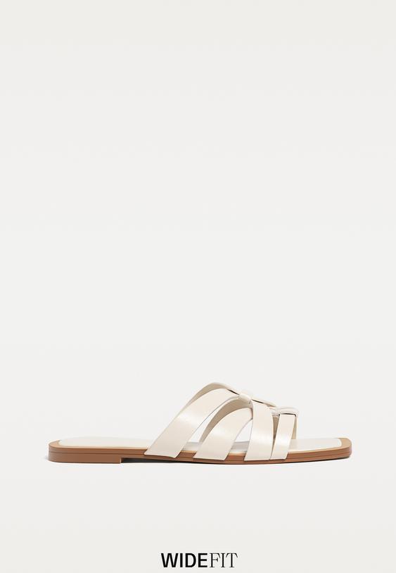 wide fit sandalias planas tiras