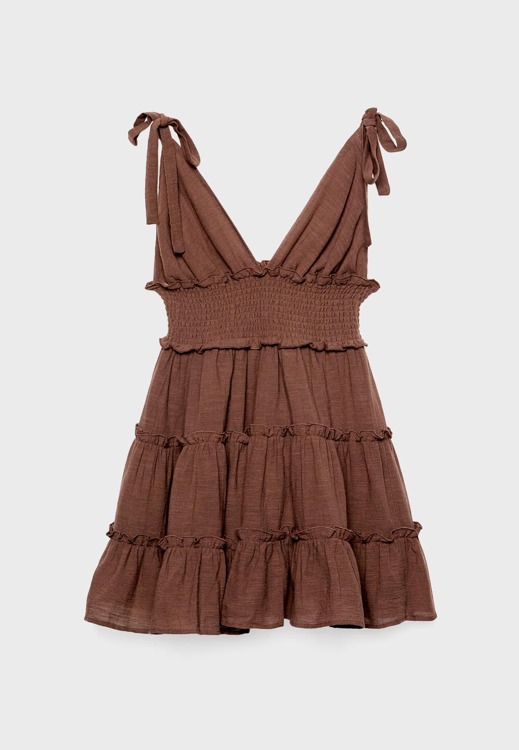 Robe courte fluide à nœuds