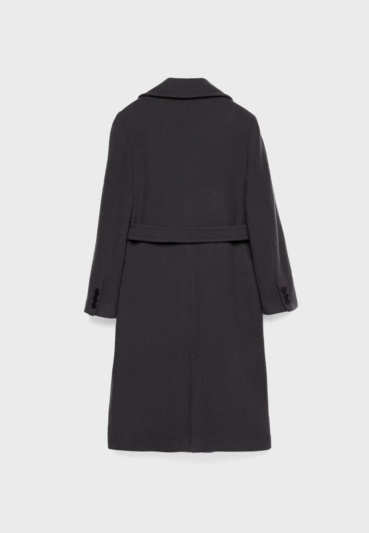 Belted midi coat — Black