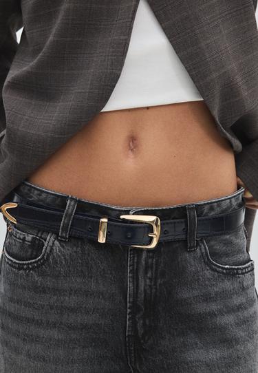 Crocodile-effect belt — Black 4