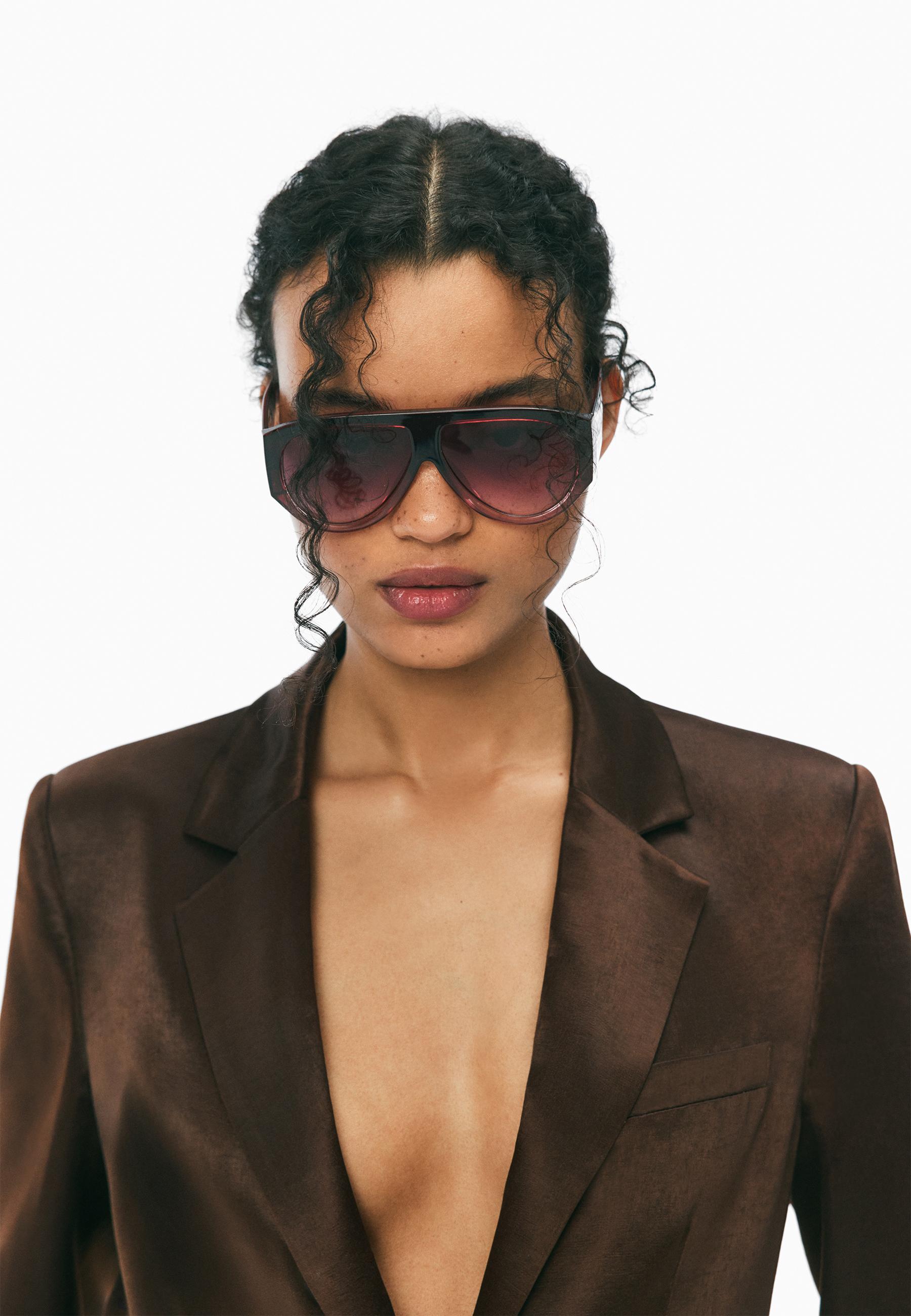 Satin blazer — Brown
