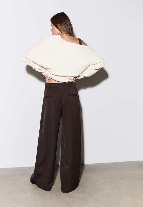 pantalon vestir wide leg pinzas