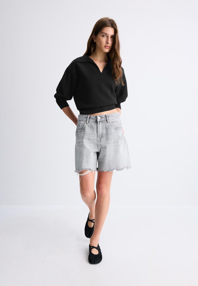 Stradivarius Sportska Majica Mekana Na Dodir Black M