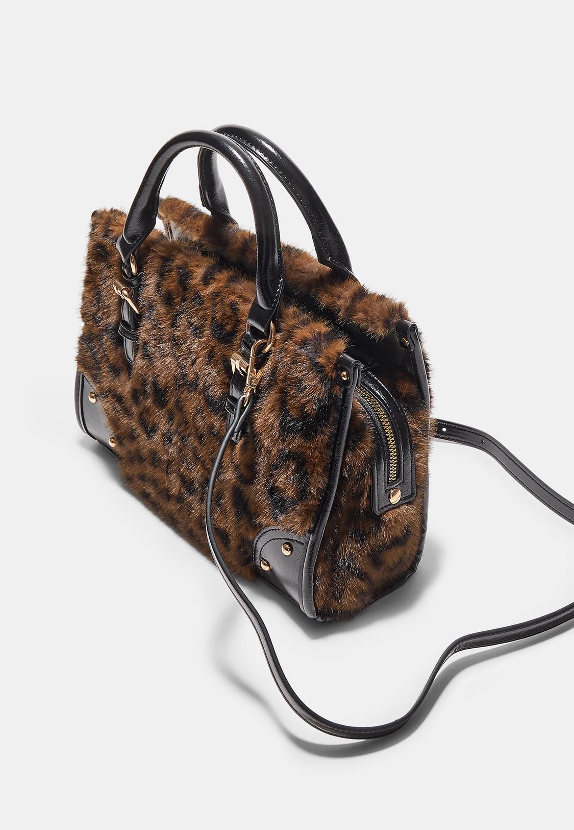 Bolso bandolera tote efecto pelo leopardo Stradivarius Mexico