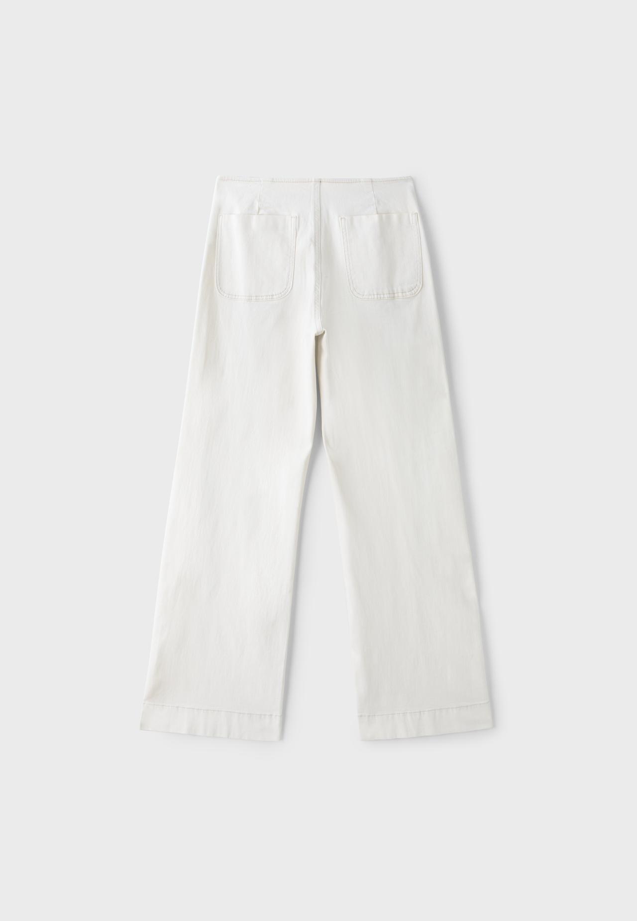 D77 Minimalist trousers with pockets — Vanilla