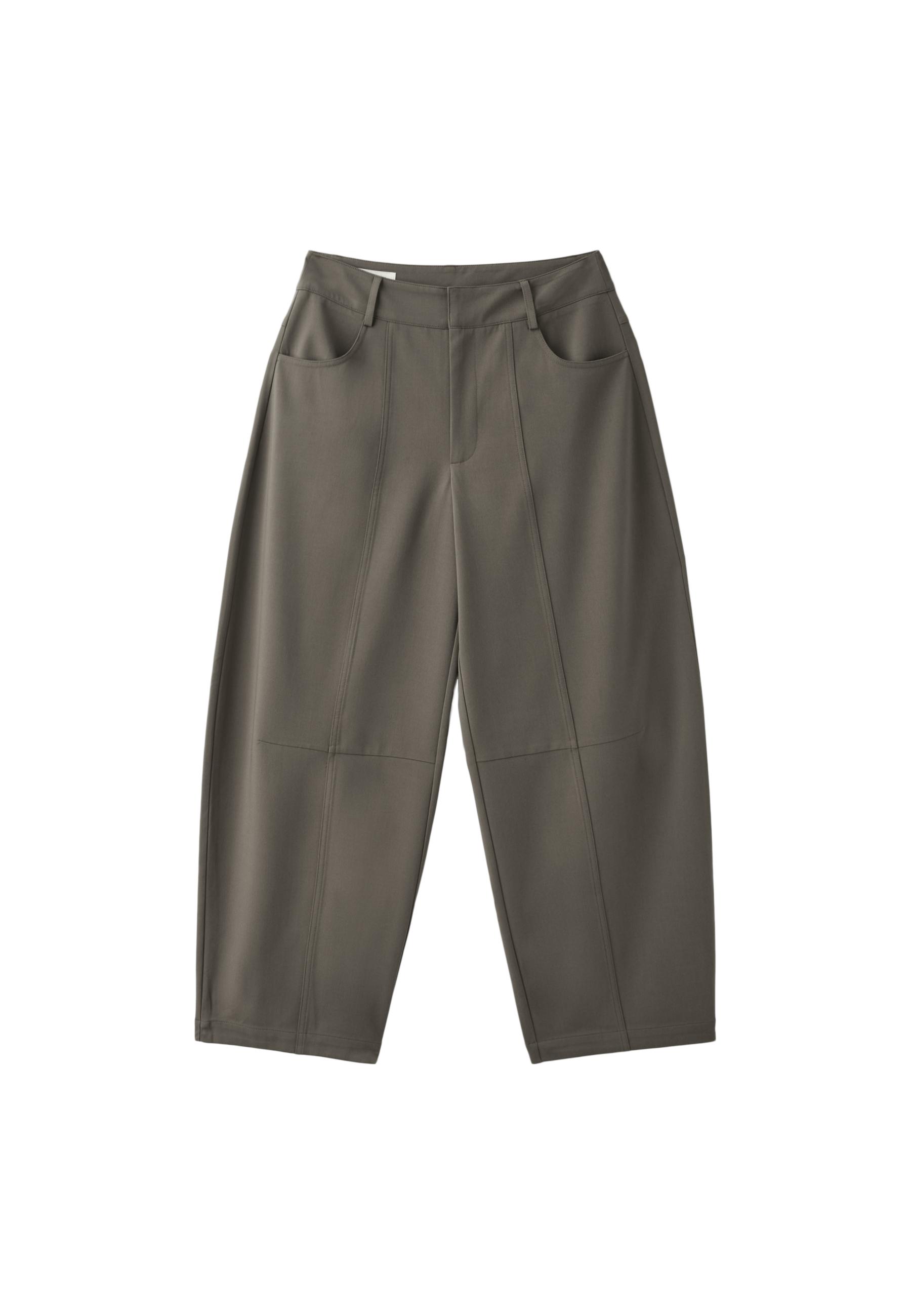 Tailored barrel trousers — Brown