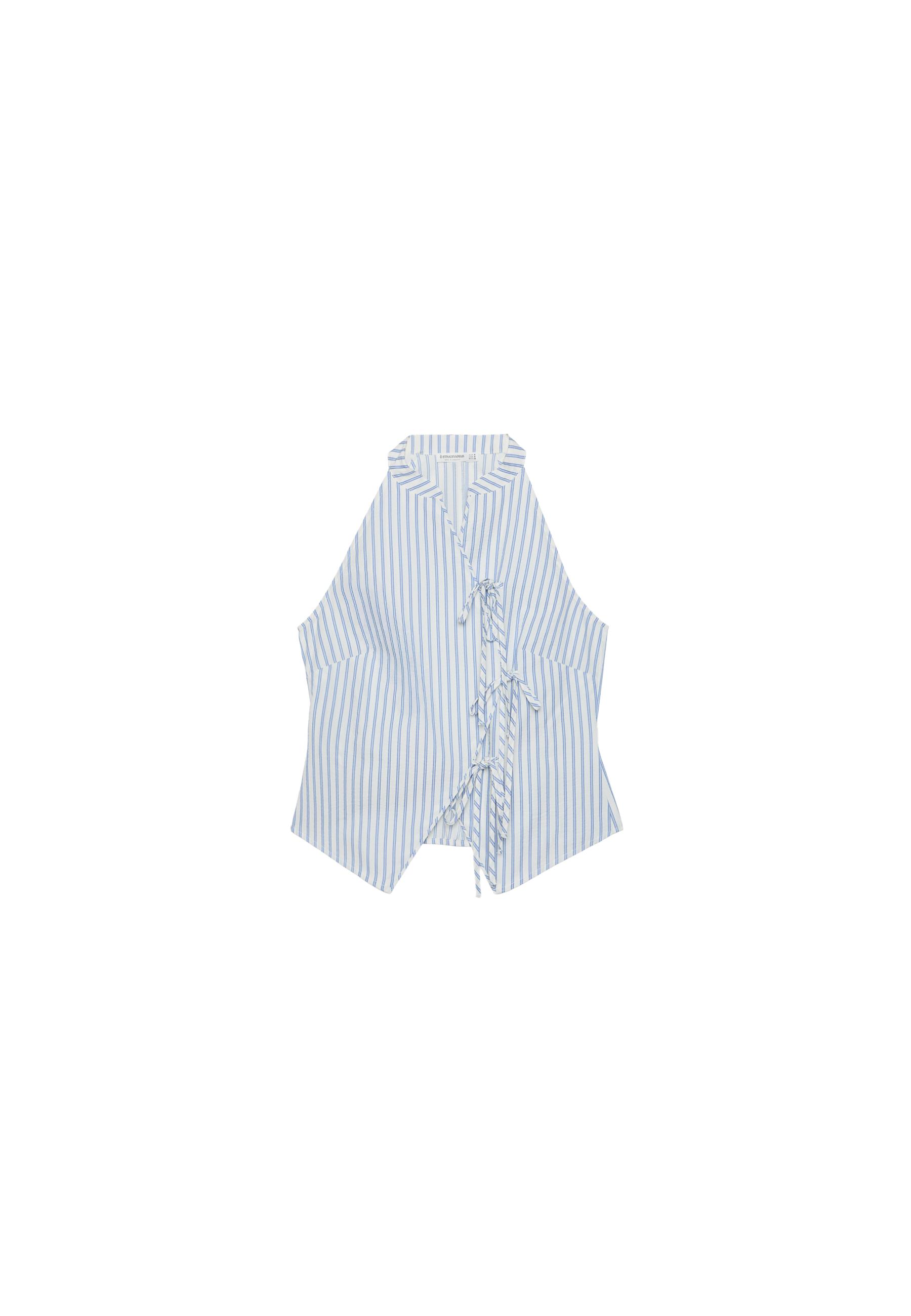 Halter yaka qipao görünümlü top - Görsel 9