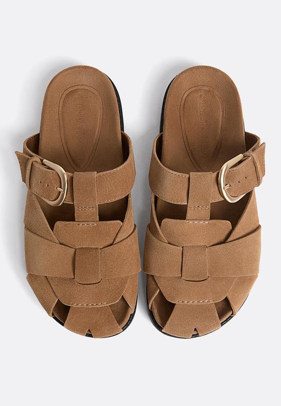 leather cage sandals