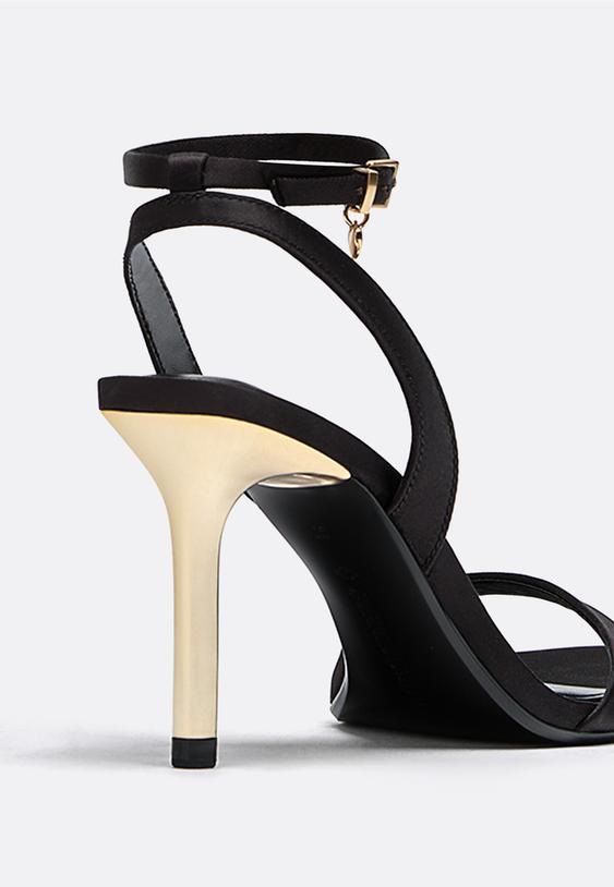 sandalias tacon satinada