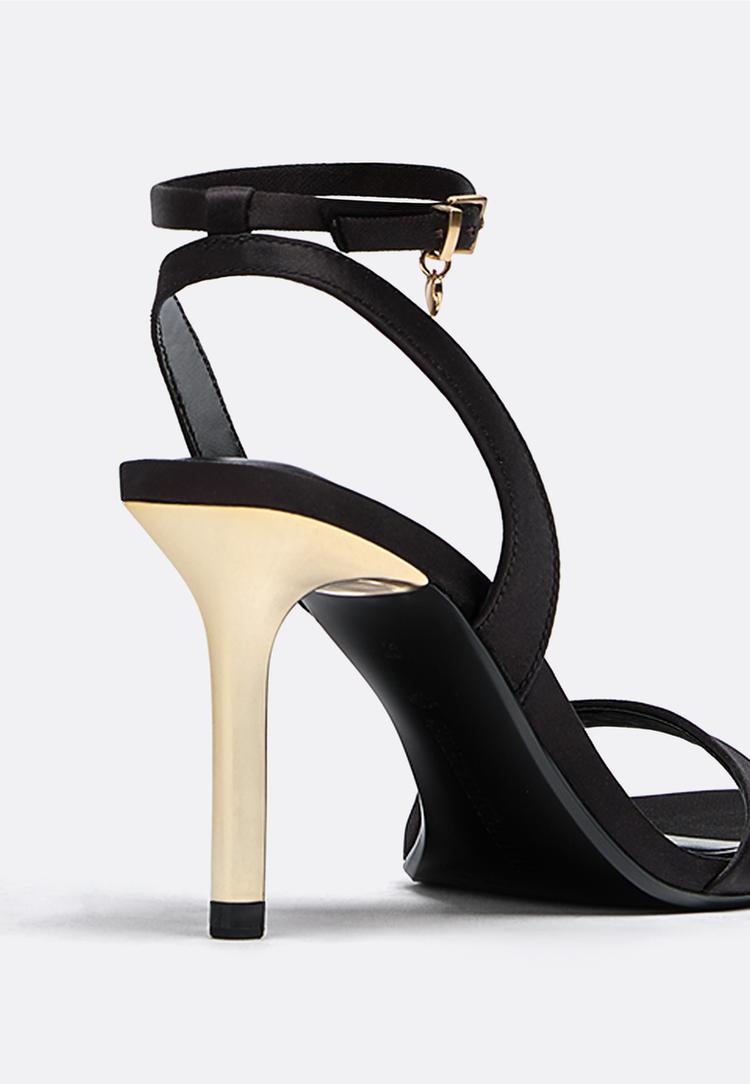 sandalias tacon satinada