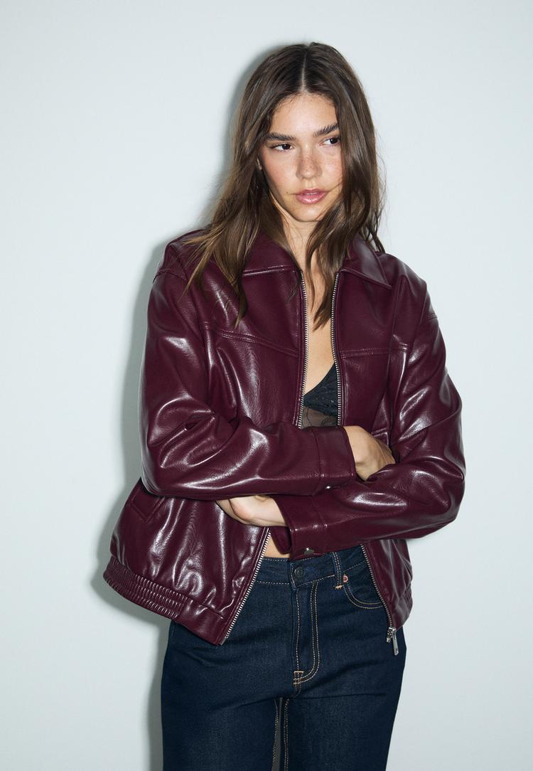 cazadora oversize efecto piel