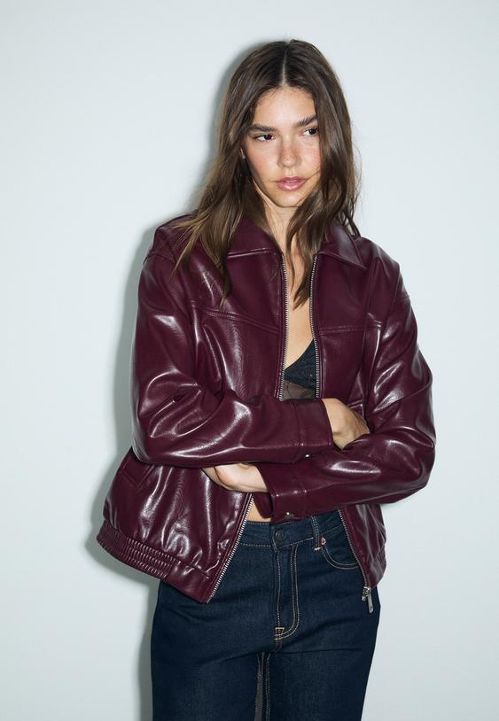 cazadora oversize efecto piel