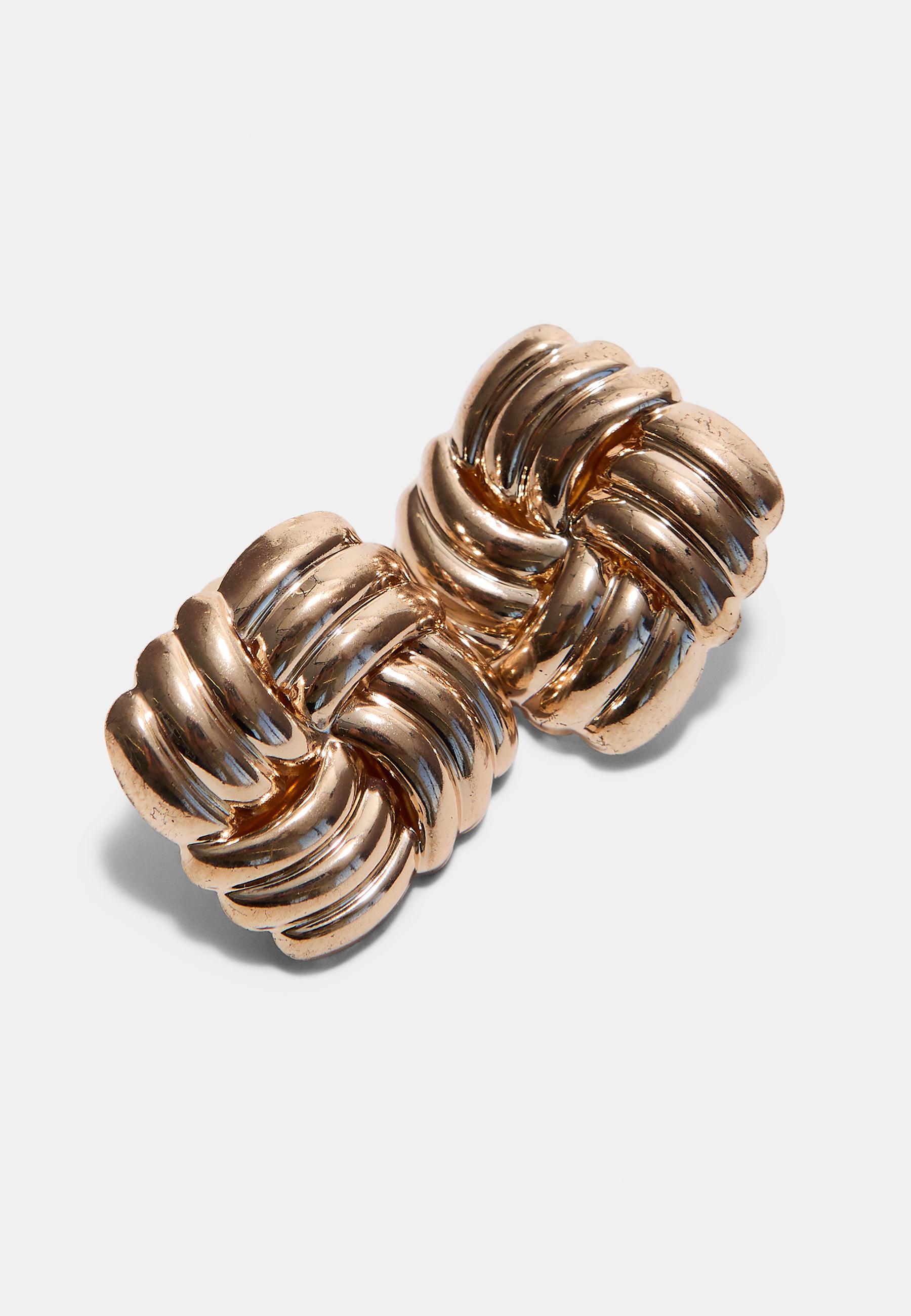 Set of 2 stud earrings — Gold