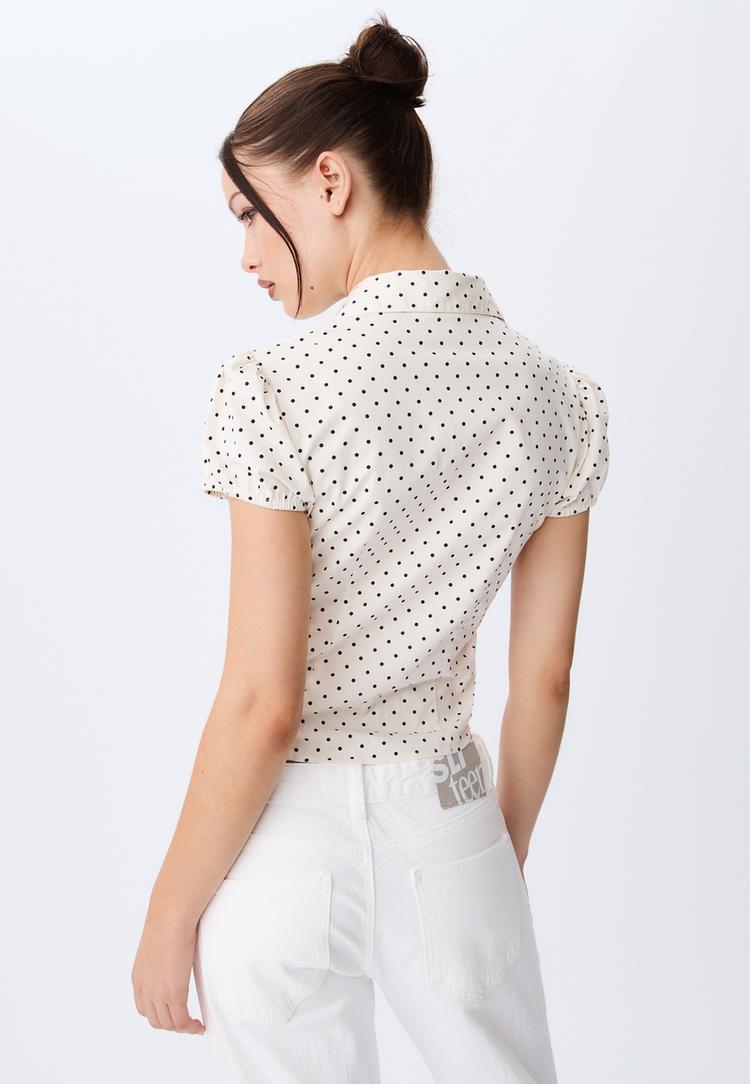 camisa fitted manga corta topos