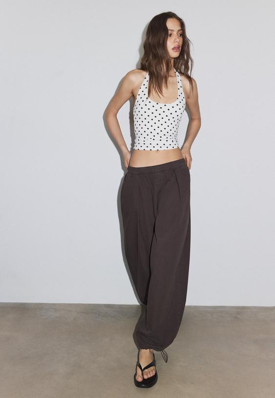 Stradivarius T-Shirt Encolure Américaine Denim Gris Délavé M