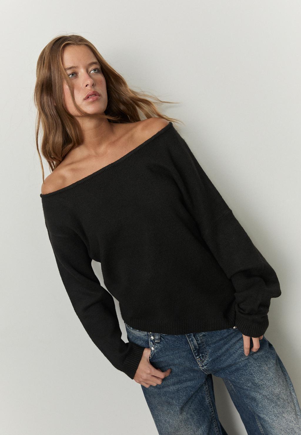 Pull en maille asymétrique