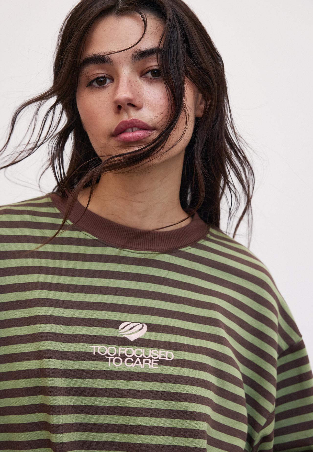 Striped sweatshirt — Khaki