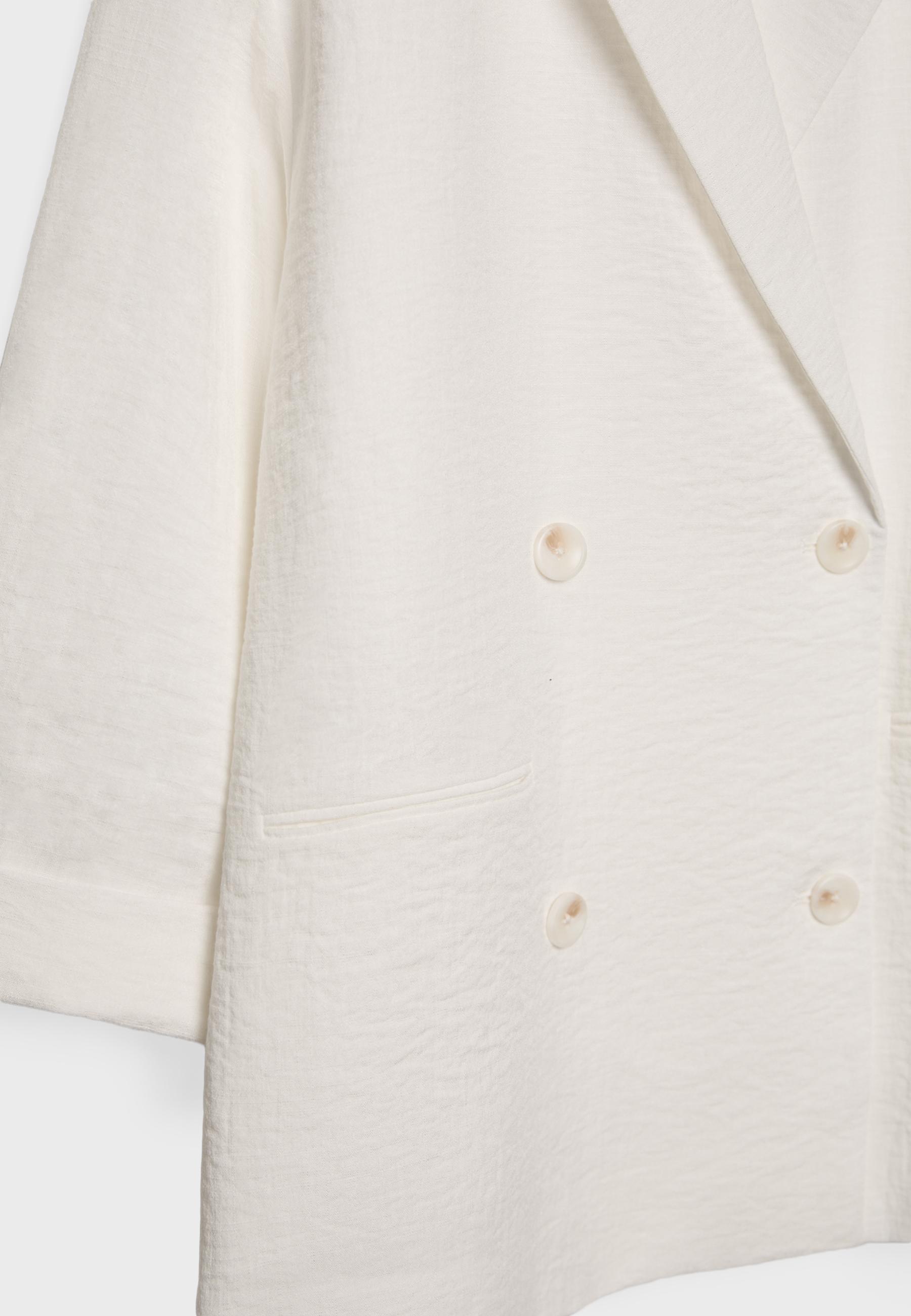 Flowing double-breasted blazer — Ecru (alternate view)