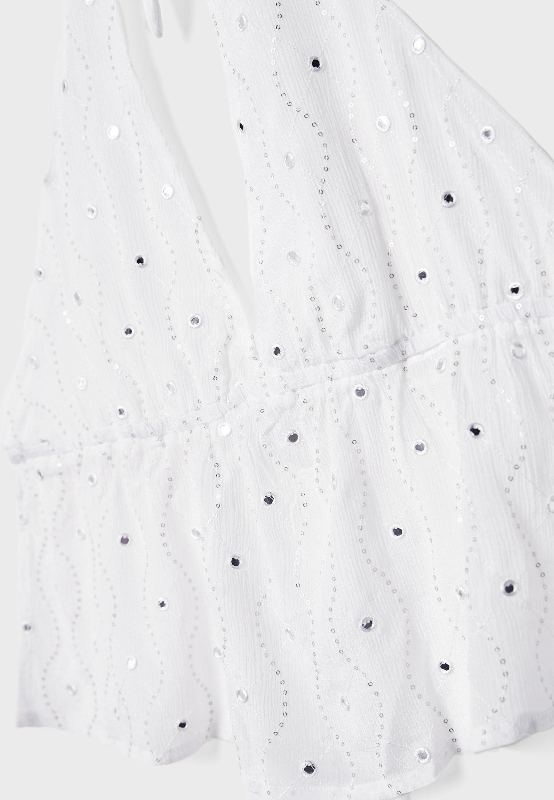 Loose-fitting rhinestone halter top - Women's fashion