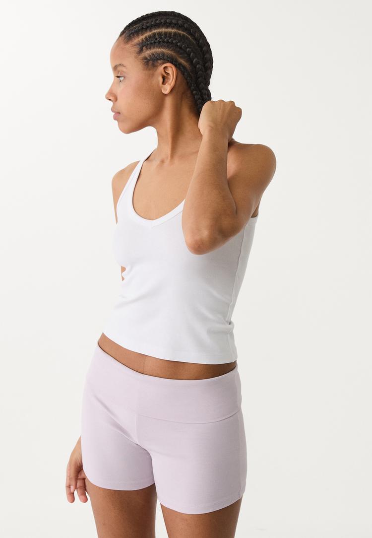 camiseta nadadora cuello pico