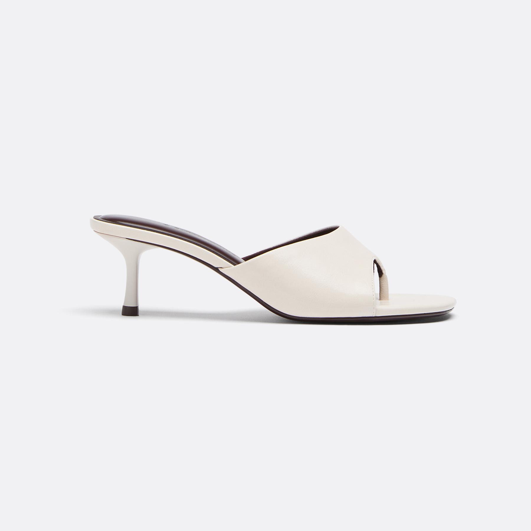 Heeled thong sandals — ECRU