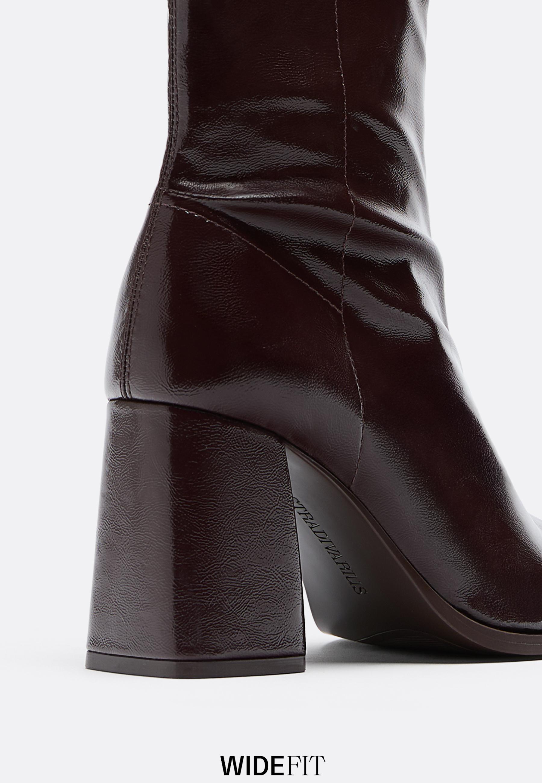 High-heel stretch ankle boots — BROWN
