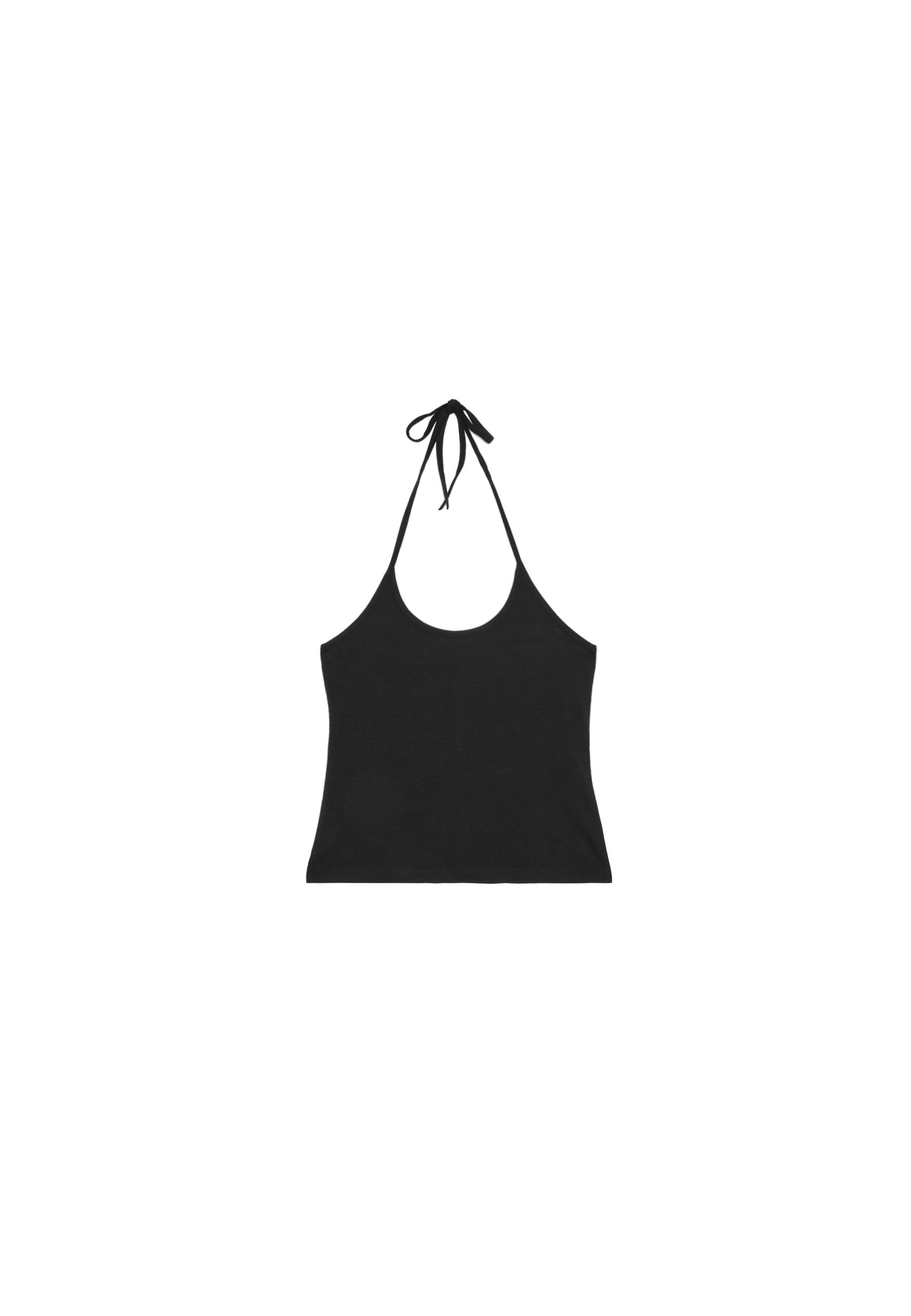 Knit halter top — Black