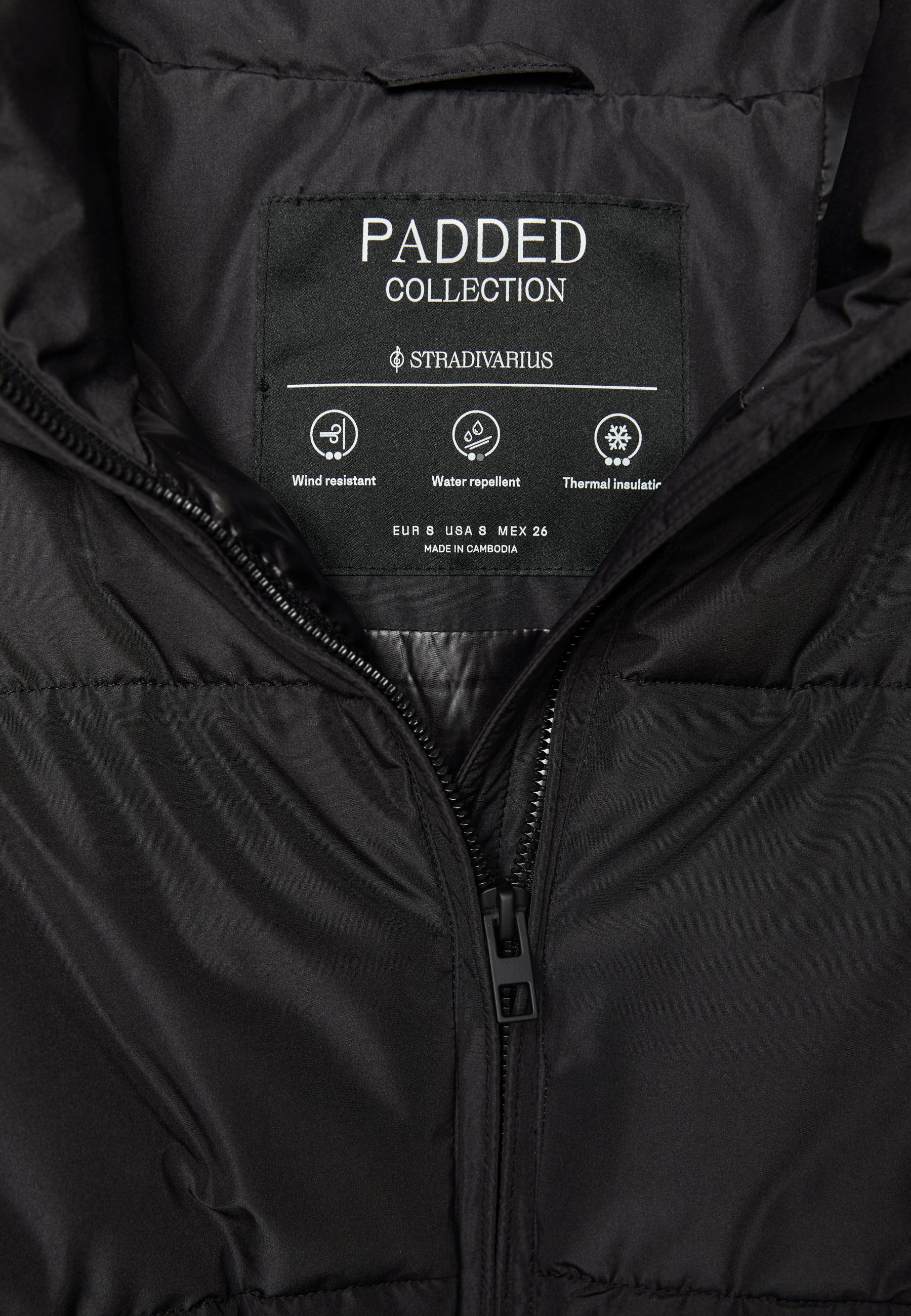Hooded padded jacket — Black