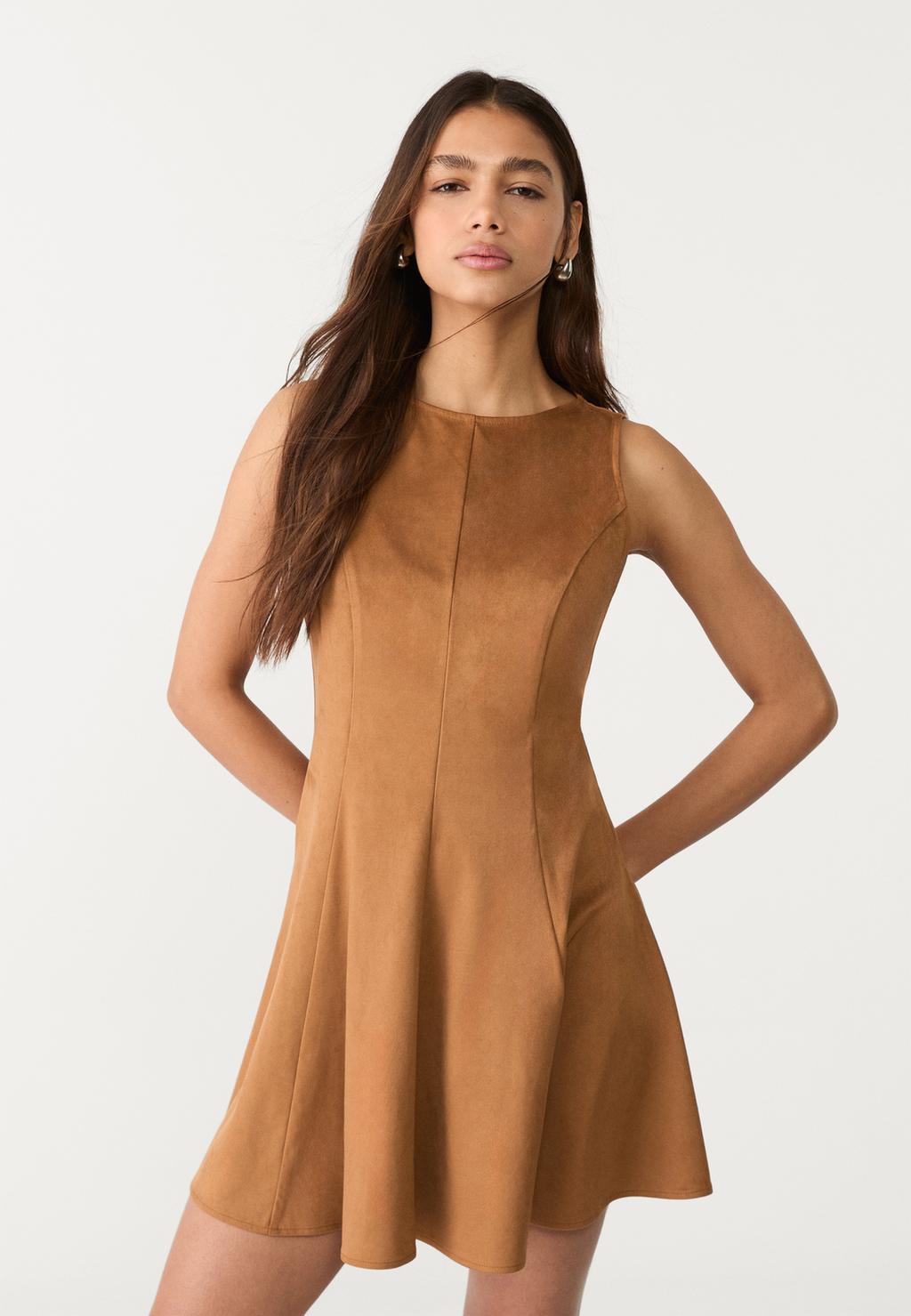 Short faux suede dress