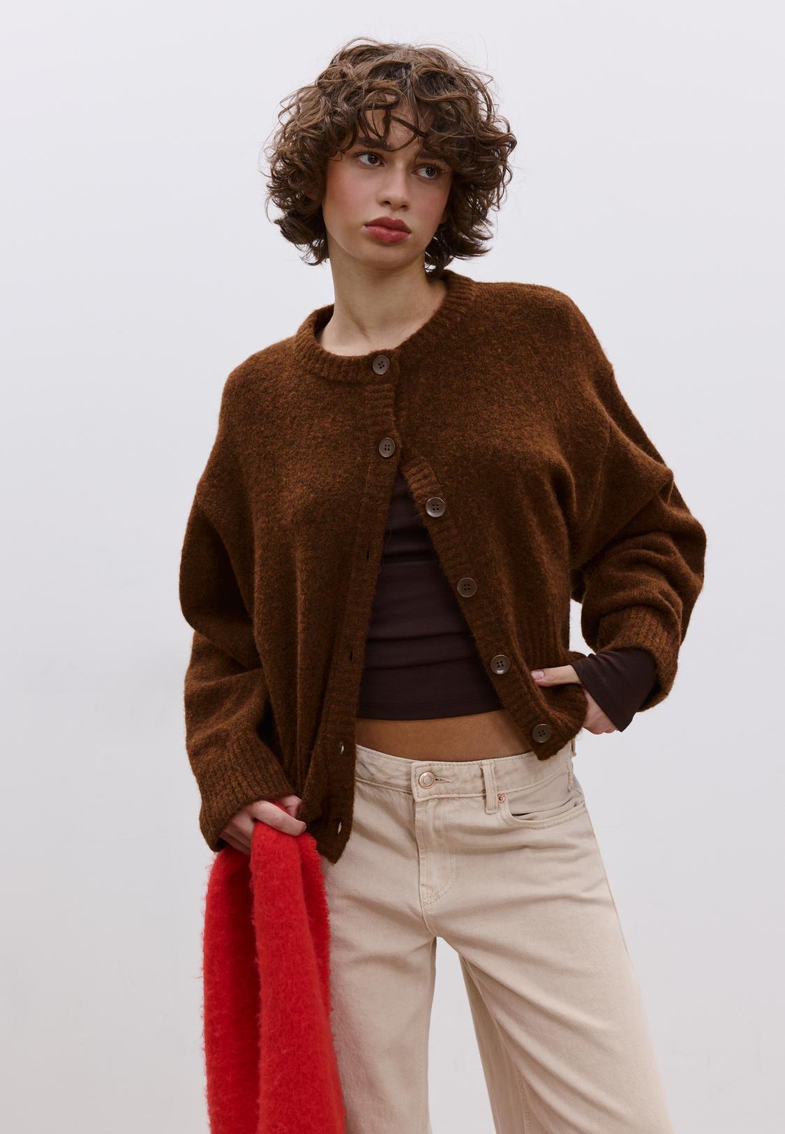 Cardigan Femme Chico's – Taille 2 – Marron – Manches Longues – Neuf Avec étiquette