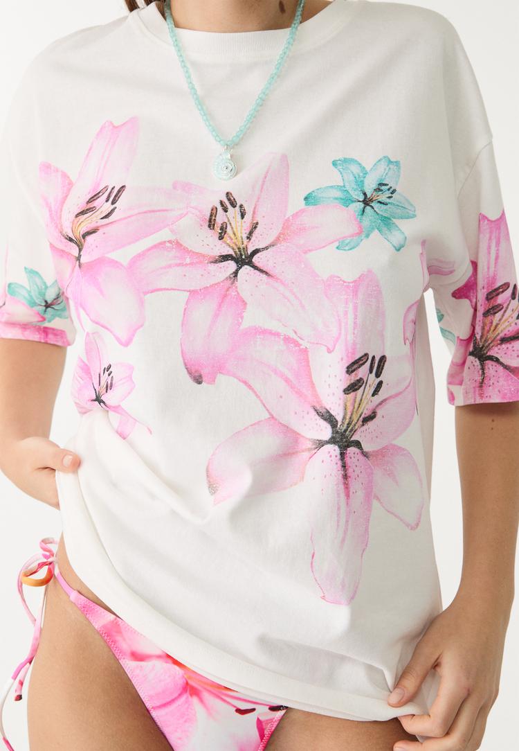 camiseta oversize heavy cotton estampado
