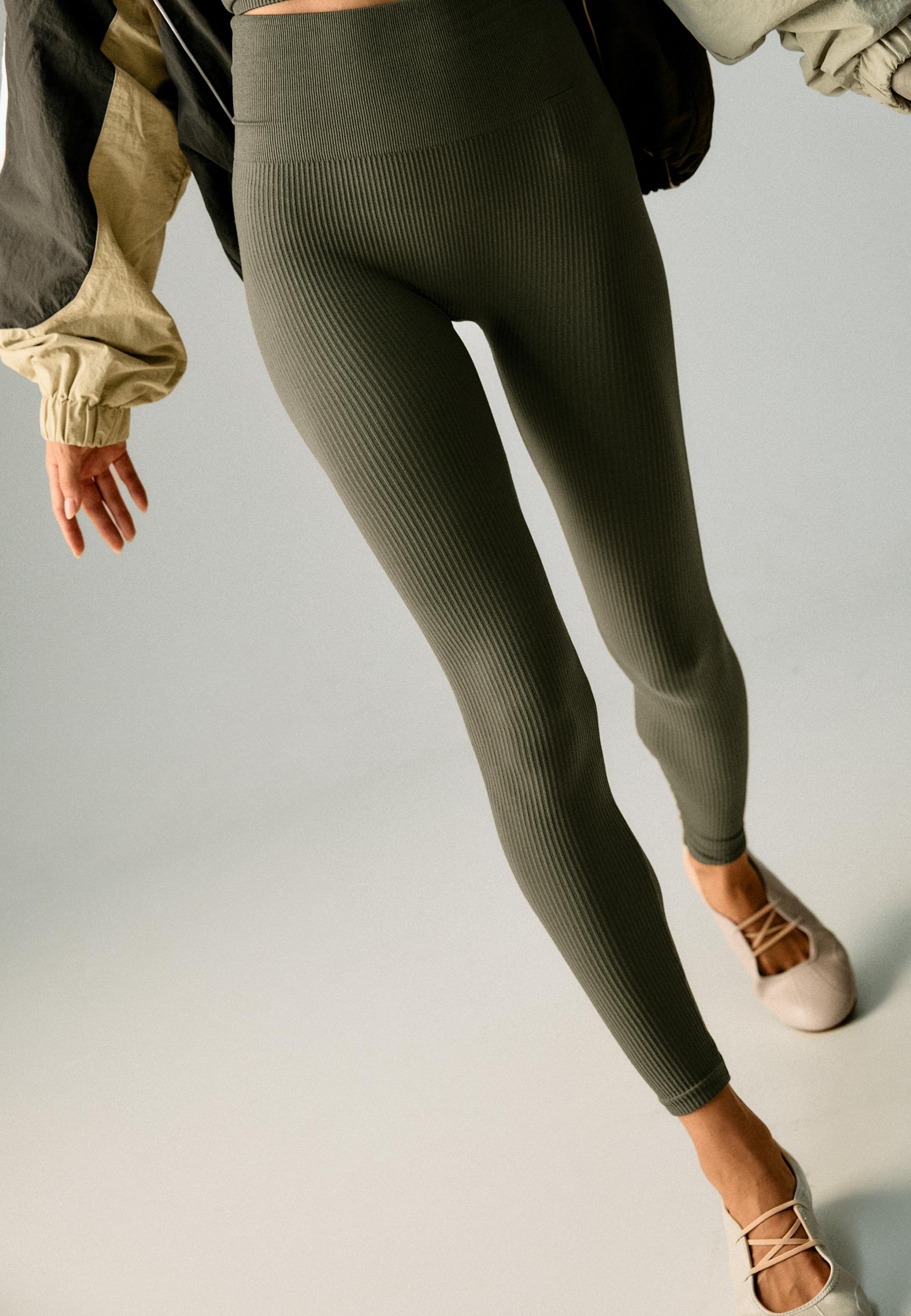 High-waist seamless leggings — Khaki