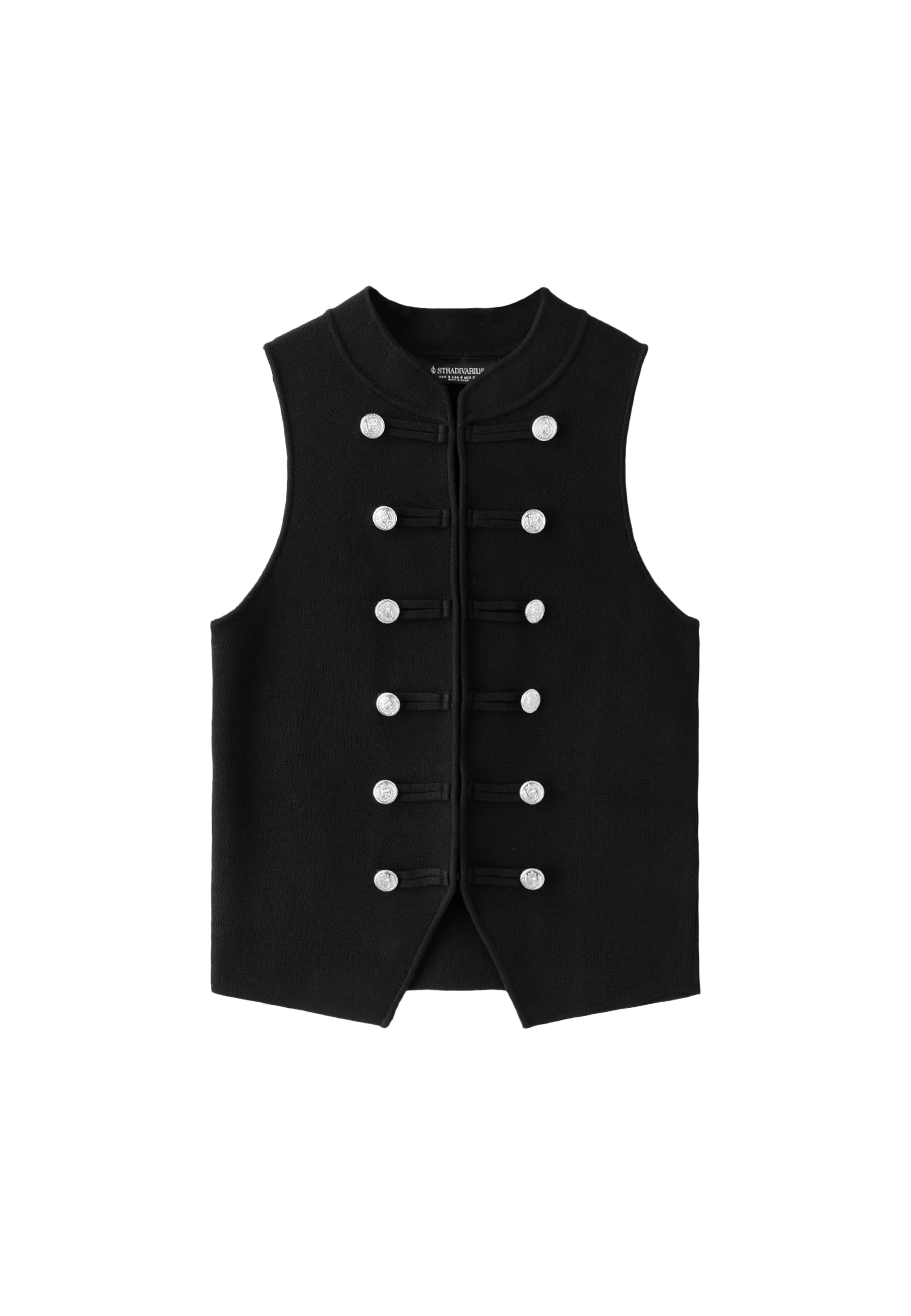 Buttoned knit vest — Black