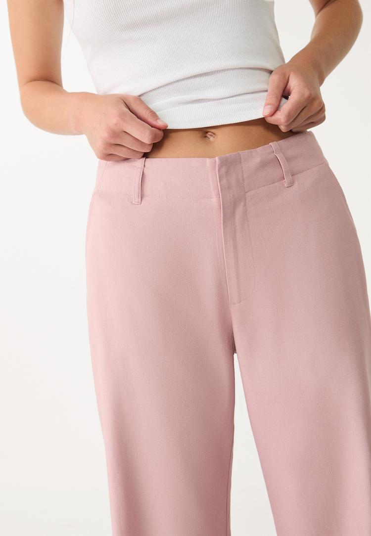 pantalon recto fluido con lino