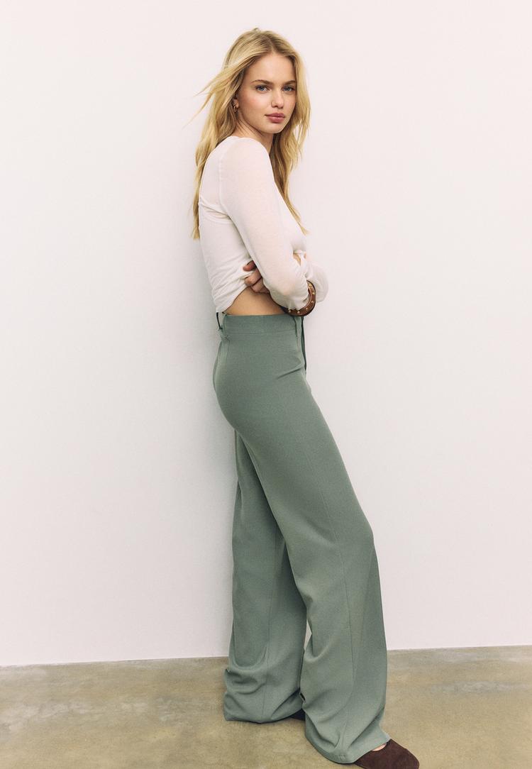 Wide Leg Hose Khaki 44