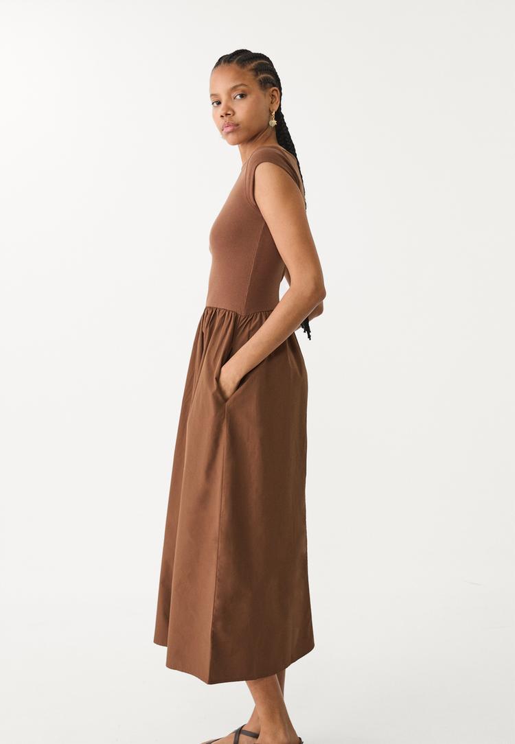 vestido midi combinado