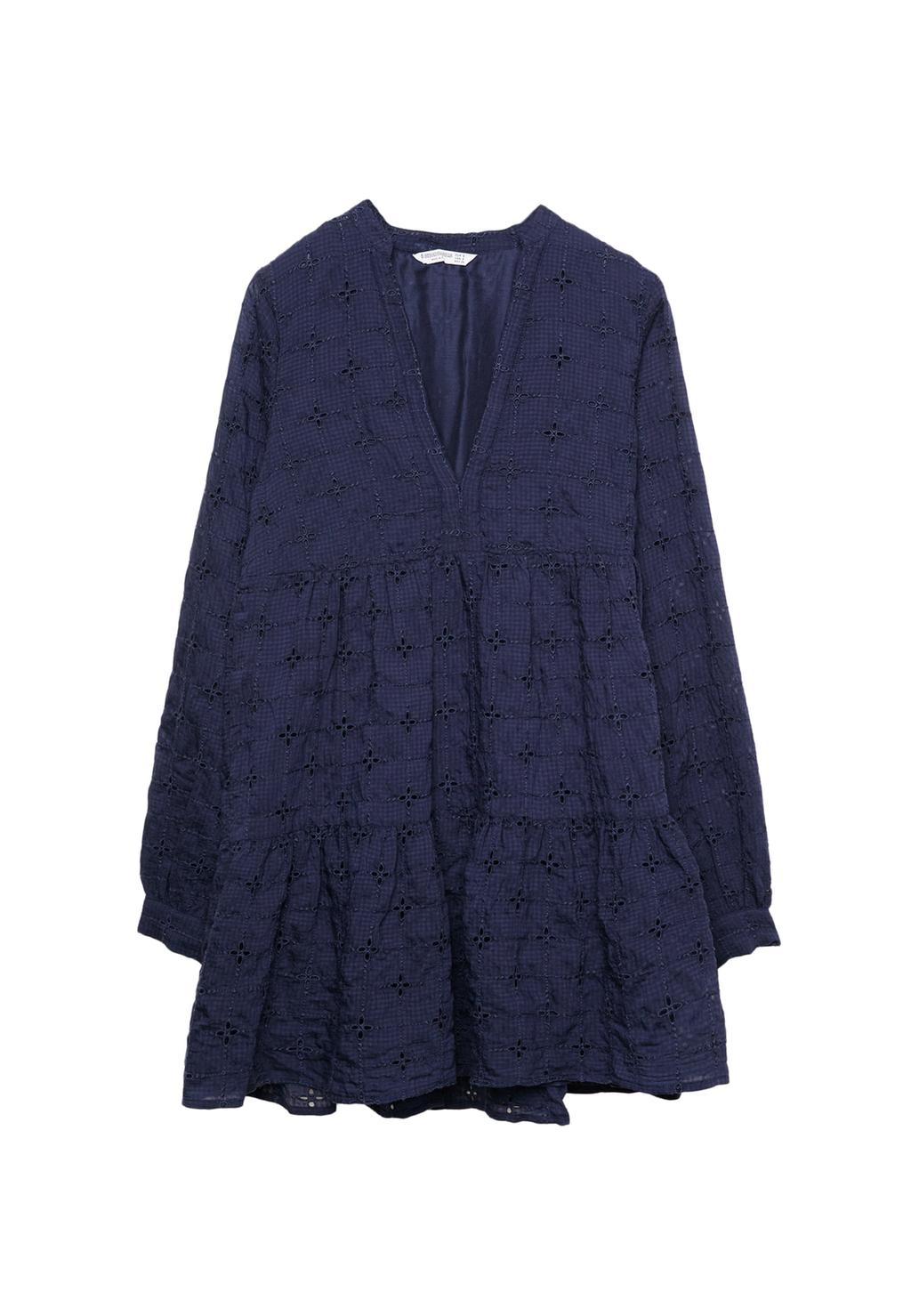 Vestido corto fluido bordados