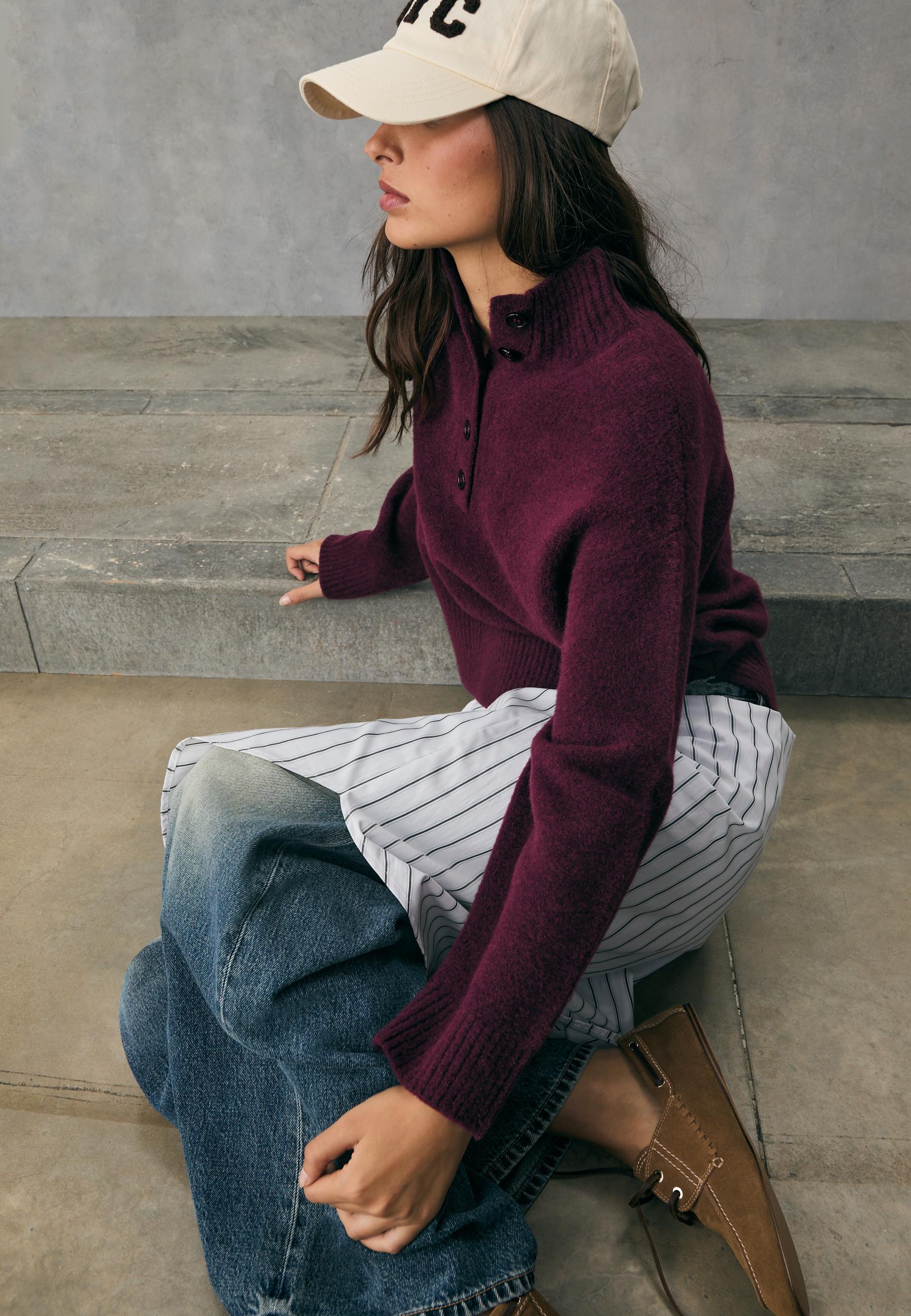 Pull en maille à boutons - Mode femme | Stradivarius France