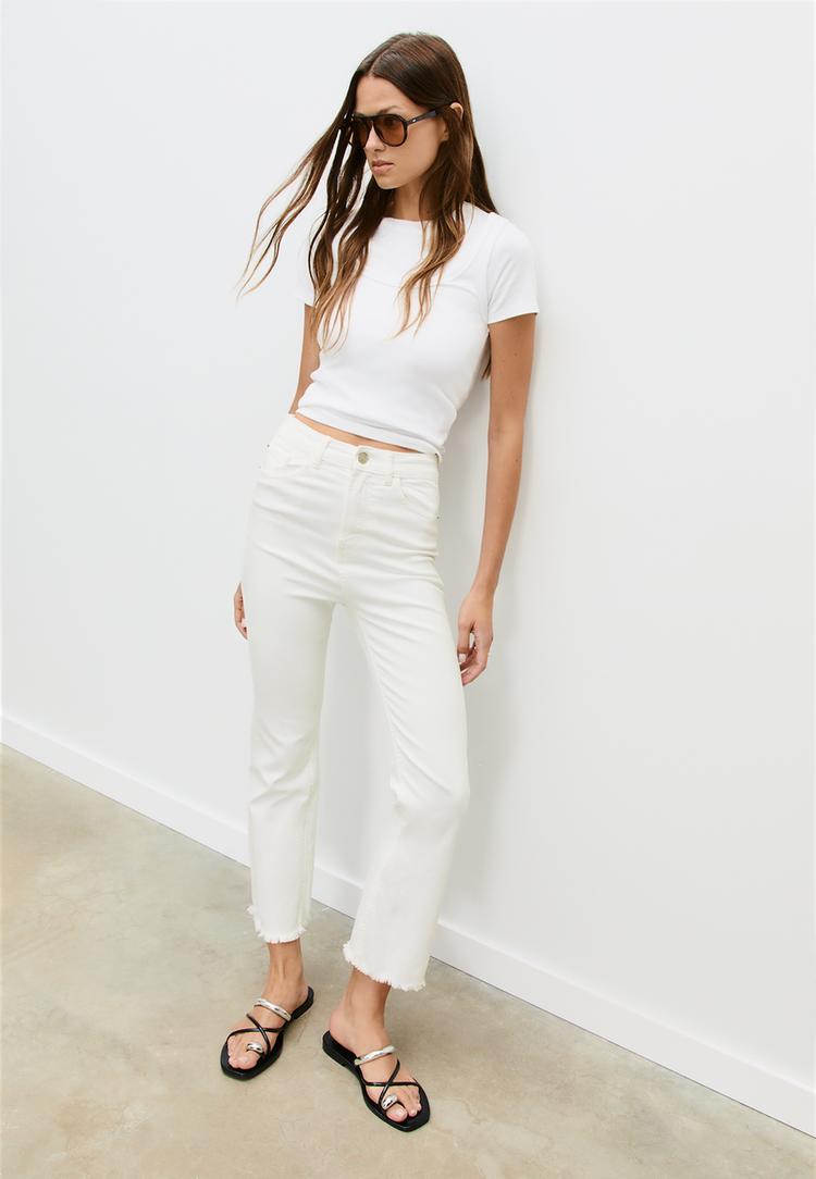 d78 jeans cropped flare