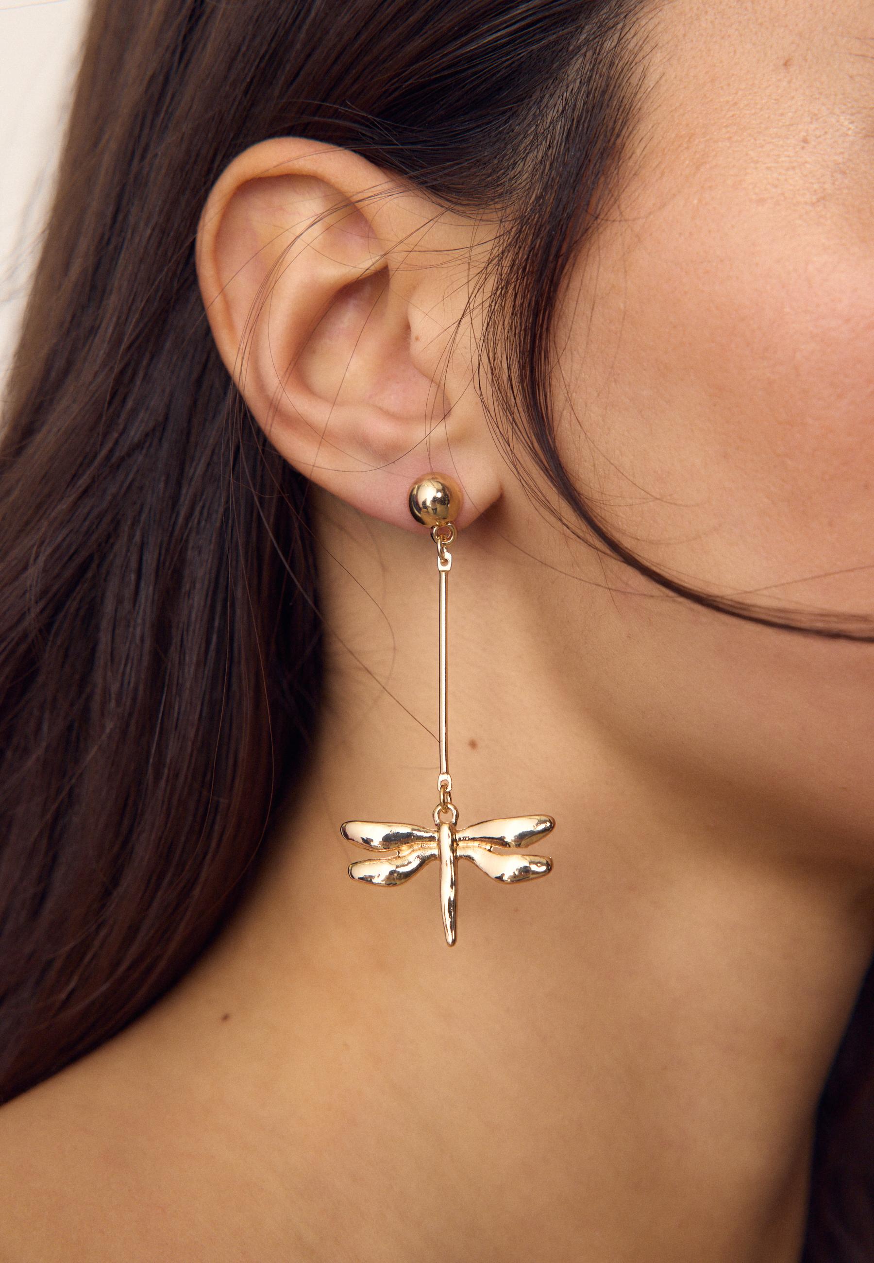 Set of 2 pairs of garden dangle earrings — Gold