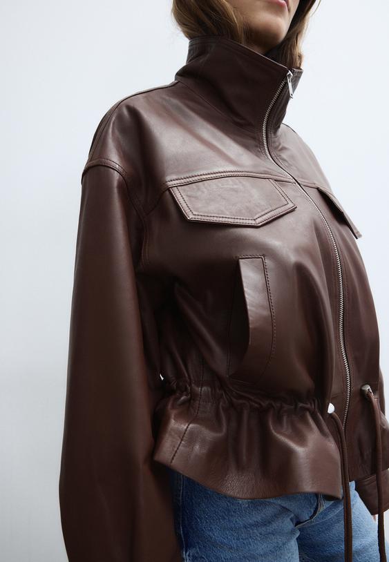 giacca tasche regolatore pelle