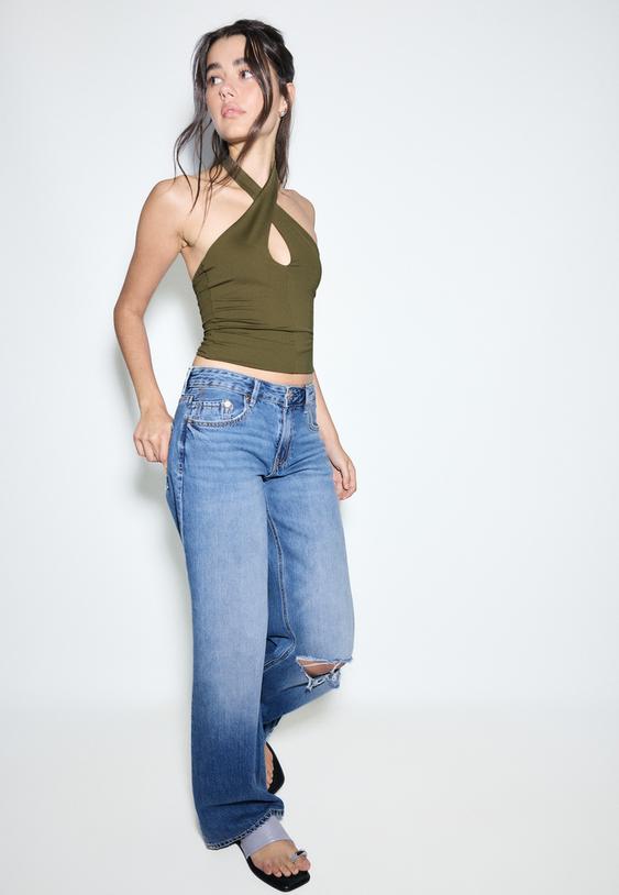 jeans d91 de perna larga e cintura baixa l01441620