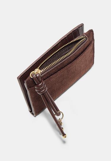 Purse with engraved pull detail — Brown 5