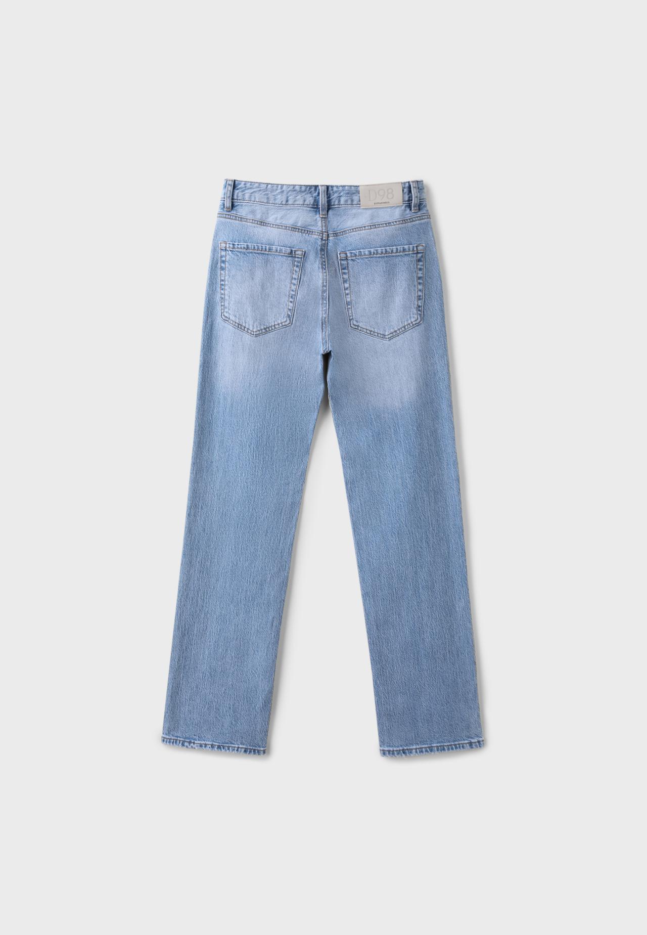 D98 straight-leg vintage effect jeans — MEDIUM LIGHT BLUE DENIM