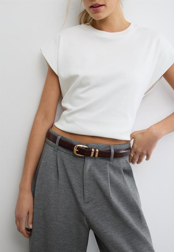 cintura basic in finta pelle lucida