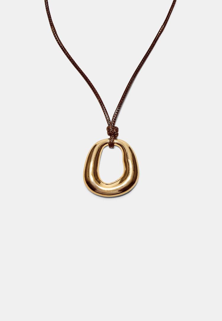 Halskette Kordel Charm Goldfarben OS