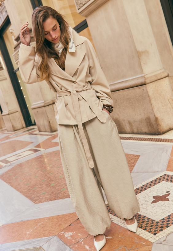 short flowing trench coat with belt