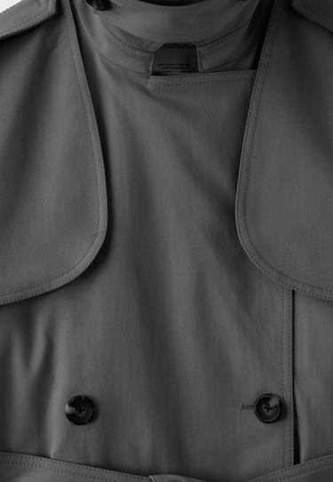 Regular high neck trench coat — Dark grey 9