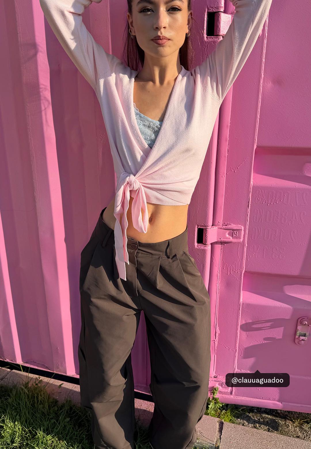 Wrap cardigan — Pastel pink